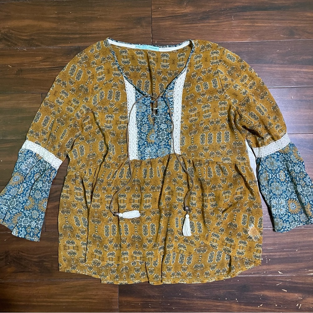Flowy Western Bohemian Blouse